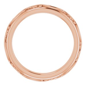 14K Rose 2.8 mm Floral Band Size 6.5 - BN & CO JEWELRY