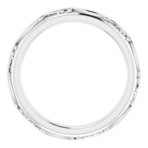 14K White 2.8 mm Floral Band Size 6.5 - BN & CO JEWELRY