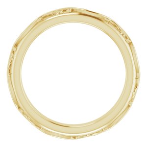 18K Yellow 2.8 mm Floral Band Size 5.5 - BN & CO JEWELRY