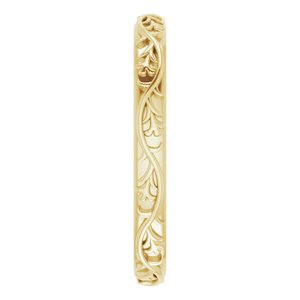 14K Yellow 2.8 mm Floral Band Size 5 - BN & CO JEWELRY