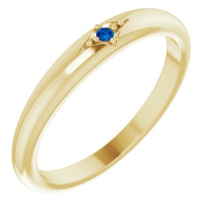 14K Yellow Natural Blue Sapphire Stackable Ring - BN & CO JEWELRY