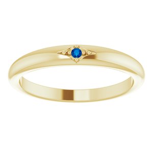 14K Yellow Natural Blue Sapphire Stackable Ring - BN & CO JEWELRY