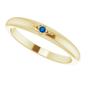14K Yellow Natural Blue Sapphire Stackable Ring - BN & CO JEWELRY