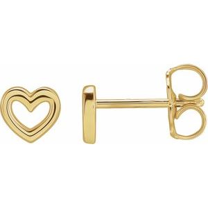 14K Yellow 5.29x5 mm Heart Earrings - BN & CO JEWELRY