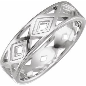 Platinum 6 mm Geometric Band Size 11.5 - BN & CO JEWELRY