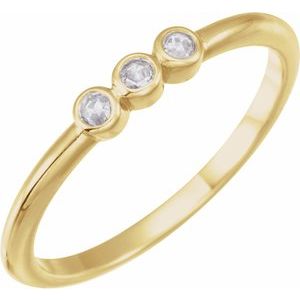 14K Yellow .06 CTW Rose-Cut Natural Diamond Stackable Ring - BN & CO JEWELRY
