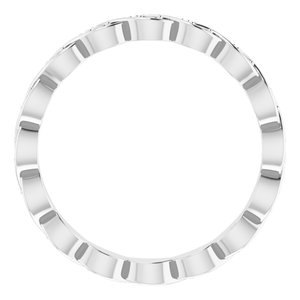 14K White .06 CTW Natural Diamond Eternity Band Size 7 - BN & CO JEWELRY