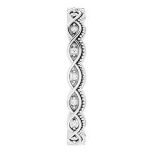 14K White .06 CTW Natural Diamond Eternity Band Size 7 - BN & CO JEWELRY