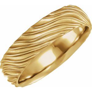 14K Yellow Wavy Textured Band - BN & CO JEWELRY