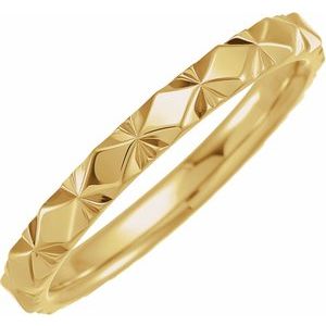 14K Yellow 2.5 mm Diamond Faceted Band Size 6 - BN & CO JEWELRY