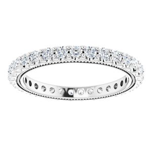 14K White 9/10 CTW Natural Diamond Eternity Band Size 7 - BN & CO JEWELRY