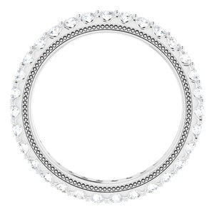 14K White 9/10 CTW Natural Diamond Eternity Band Size 7 - BN & CO JEWELRY