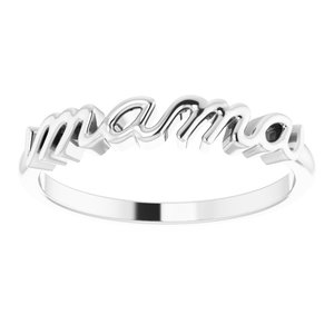 14K White Mama Ring - BN & CO JEWELRY