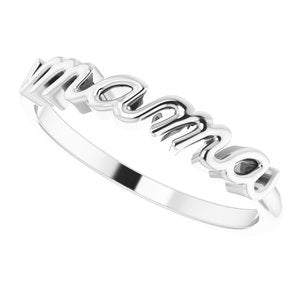 14K White Mama Ring - BN & CO JEWELRY