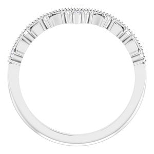 14K White .08 CTW Natural Diamond Contour Band - BN & CO JEWELRY