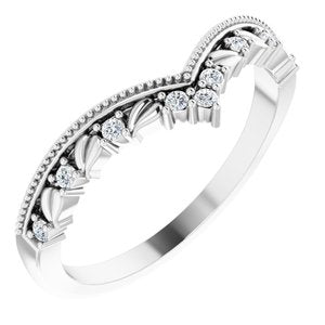 14K White .08 CTW Natural Diamond Contour Band - BN & CO JEWELRY