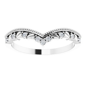 14K White .08 CTW Natural Diamond Contour Band - BN & CO JEWELRY