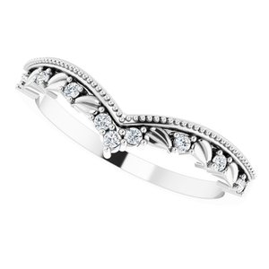14K White .08 CTW Natural Diamond Contour Band - BN & CO JEWELRY