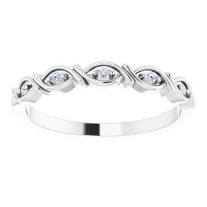 14K White .04 CTW Natural Diamond Anniversary Band - BN & CO JEWELRY