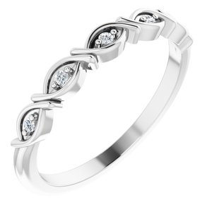 14K White .04 CTW Natural Diamond Anniversary Band - BN & CO JEWELRY