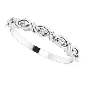 14K White .04 CTW Natural Diamond Anniversary Band - BN & CO JEWELRY