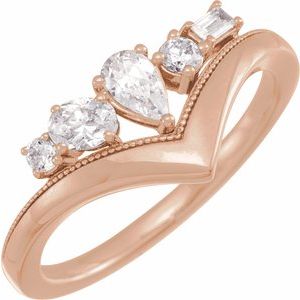 14K Rose 1/2 CTW Lab-Grown Diamond V Ring - BN & CO JEWELRY