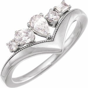 14K White 1/2 CTW Lab-Grown Diamond V Ring - BN & CO JEWELRY