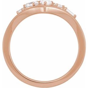 14K Rose 1/2 CTW Lab-Grown Diamond V Ring - BN & CO JEWELRY