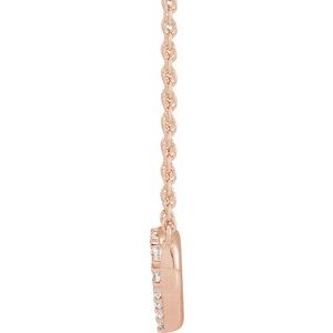 14K Rose 1/5 CTW Lab-Grown Diamond Heart 16-18" Necklace - BN & CO JEWELRY
