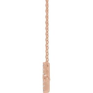 14K Rose 1/6 CTW Lab-Grown Diamond Sideways Cross Necklace - BN & CO JEWELRY
