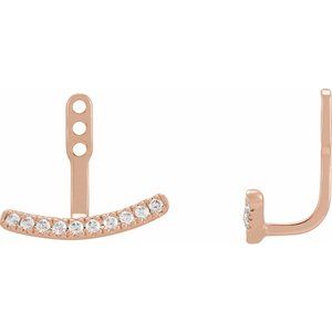 14K Rose 1/5 CTW Lab-Grown Diamond Curved Bar Earring Jackets - BN & CO JEWELRY