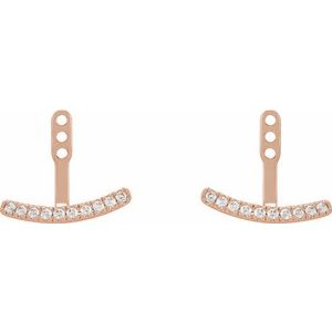 14K Rose 1/5 CTW Lab-Grown Diamond Curved Bar Earring Jackets - BN & CO JEWELRY