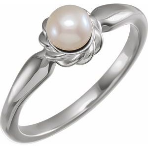 Sterling Silver 5-5.5 mm Cultured White Freshwater Pearl Ring - BN & CO JEWELRY