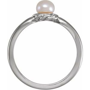Sterling Silver 6-6.5 mm Cultured White Freshwater Pearl Ring - BN & CO JEWELRY