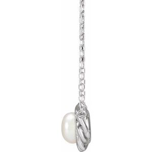 Sterling Silver Cultured White Freshwater Pearl 18" Necklace - BN & CO JEWELRY