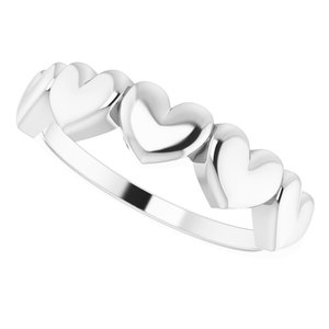 14K White Heart Ring - BN & CO JEWELRY