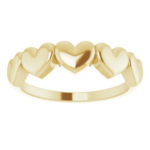 14K Yellow Heart Ring - BN & CO JEWELRY