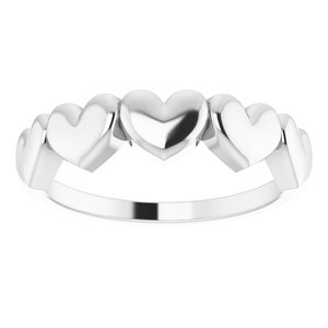14K White Heart Ring - BN & CO JEWELRY