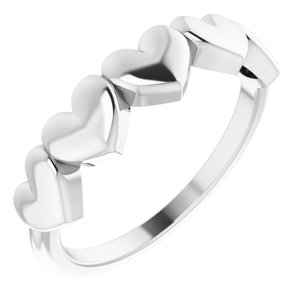 14K White Heart Ring - BN & CO JEWELRY