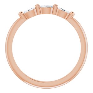 14K Rose 1/5 CTW Natural Diamond Three-Stone Anniversary Band - BN & CO JEWELRY