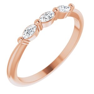 14K Rose 1/5 CTW Natural Diamond Three-Stone Anniversary Band - BN & CO JEWELRY