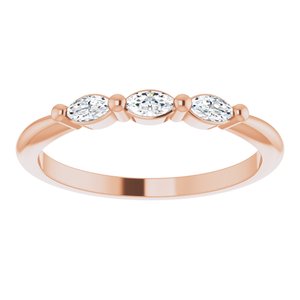 14K Rose 1/5 CTW Natural Diamond Three-Stone Anniversary Band - BN & CO JEWELRY