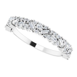 14K White 3/8 CTW Natural Diamond Scattered Stone Anniversary Band - BN & CO JEWELRY