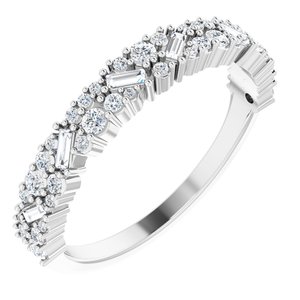 14K White 3/8 CTW Natural Diamond Scattered Stone Anniversary Band - BN & CO JEWELRY
