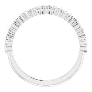 14K White 3/8 CTW Natural Diamond Scattered Stone Anniversary Band - BN & CO JEWELRY