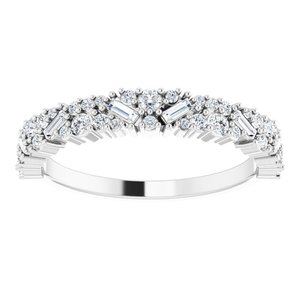 14K White 3/8 CTW Natural Diamond Scattered Stone Anniversary Band - BN & CO JEWELRY