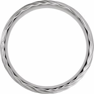 14K White Wavy Textured Band - BN & CO JEWELRY