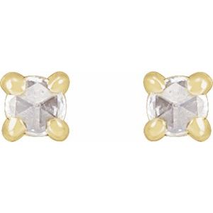 14K Yellow .05 CTW Rose-Cut Natural Diamond 4-Prong Claw Earrings - BN & CO JEWELRY