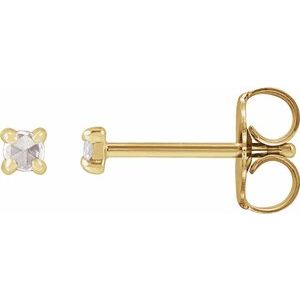 14K Yellow .05 CTW Rose-Cut Natural Diamond 4-Prong Claw Earrings - BN & CO JEWELRY