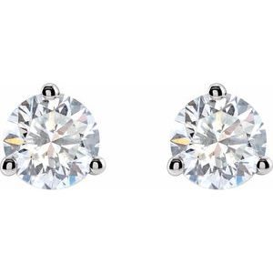 14K White 1 CTW Lab-Grown Diamond Stud Earrings - BN & CO JEWELRY